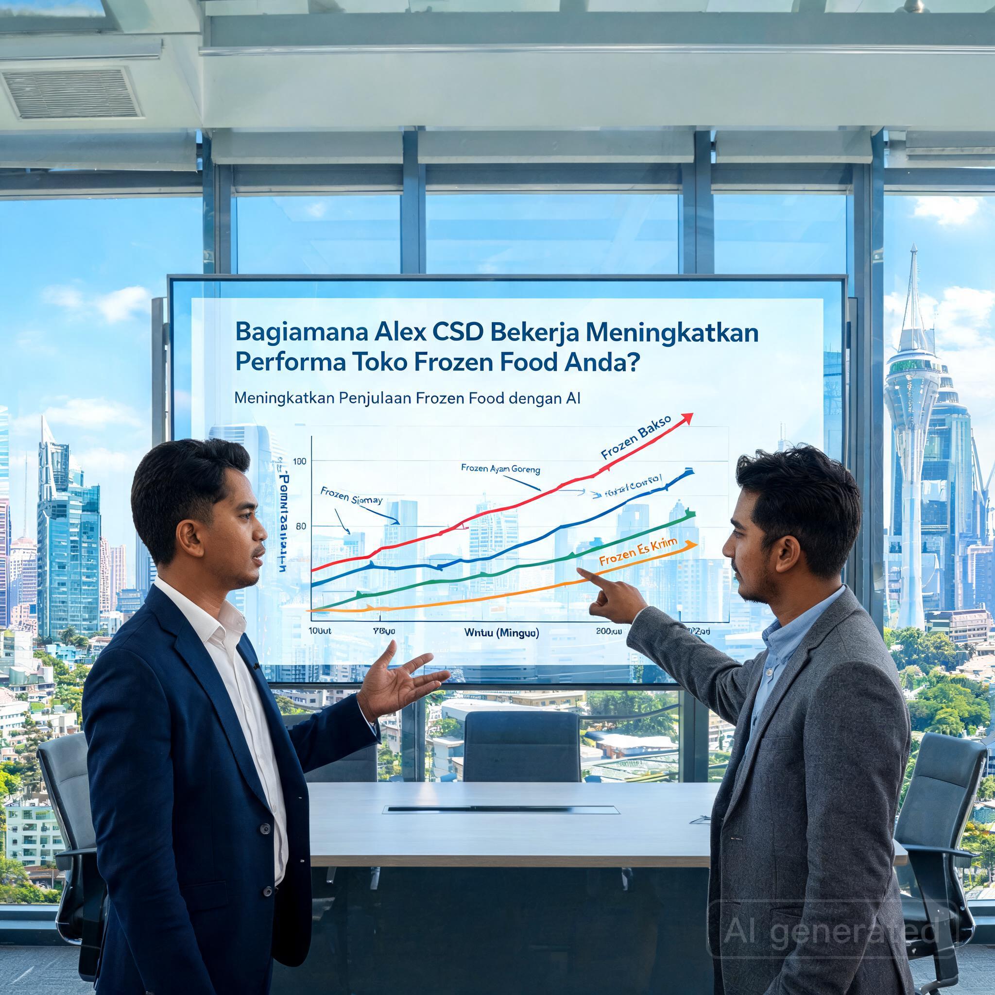 Alex CSO untuk toko frozen food, meningkatkan penjualan frozen food dengan AI, analisis kompetitor toko frozen food Jakarta, strategi promosi frozen food bagian 2